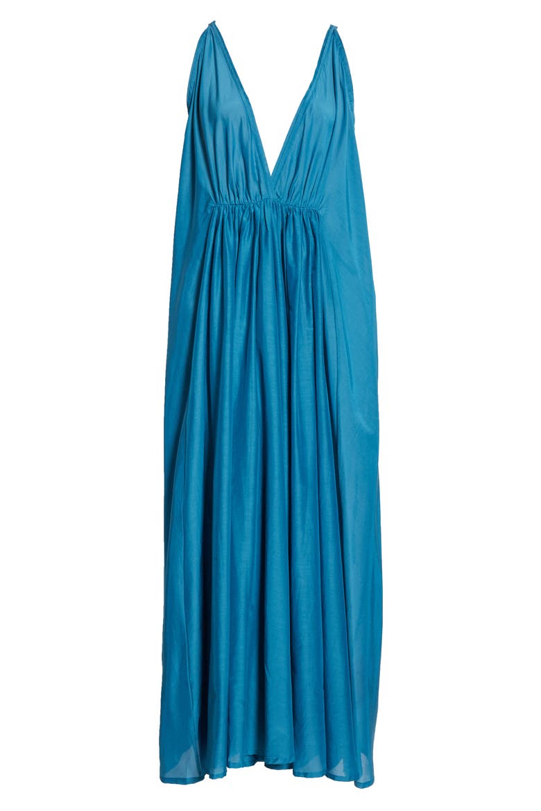 Clemence Cotton & Silk Maxi Dress, Alternate, color, POSEIDON