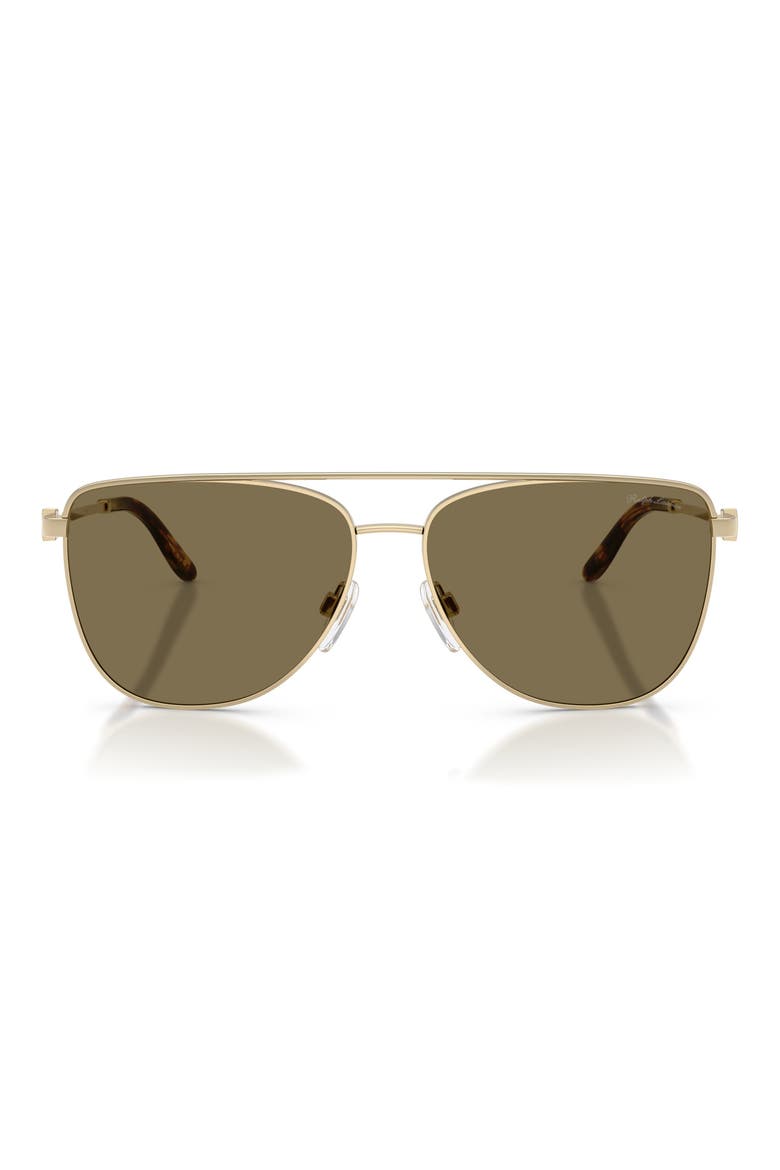 59mm Pilot Sunglasses, Main, color, SHINY PALEGOLD / LIGHT BROWN
