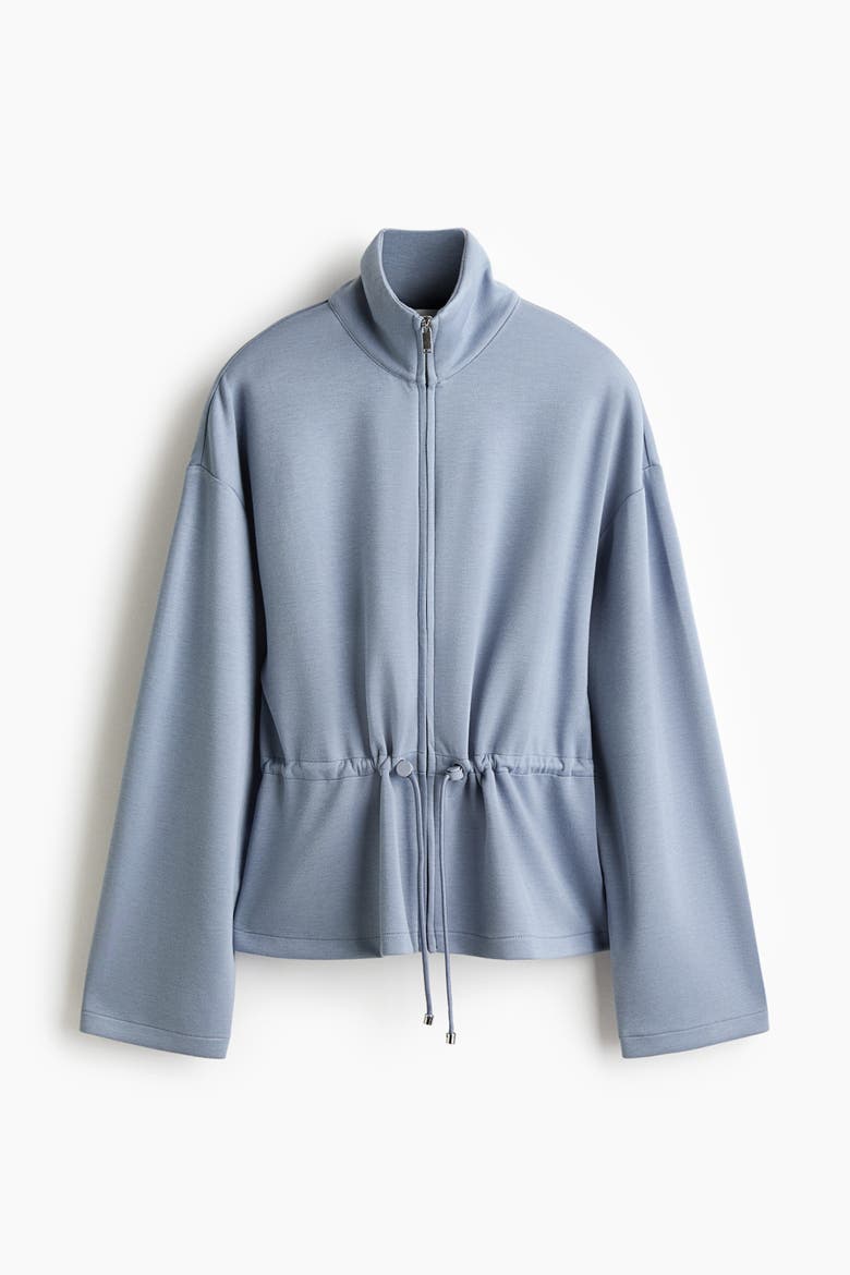 Drawstring-detail Sweatshirt Jacket, Alternate, color, Blue