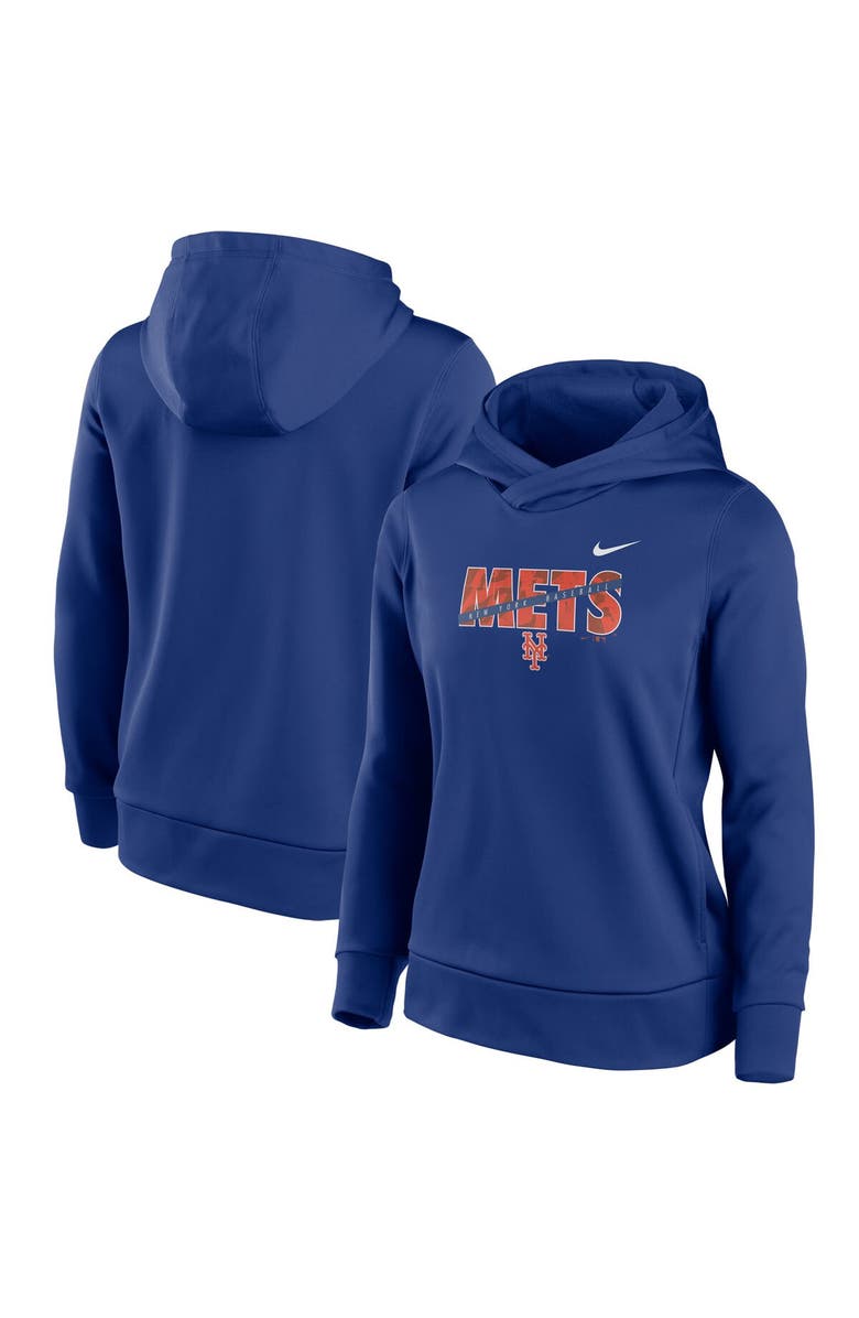 Nike Women's Nike Royal New York Mets Club Angle Performance Pullover Hoodie, Main, color, 