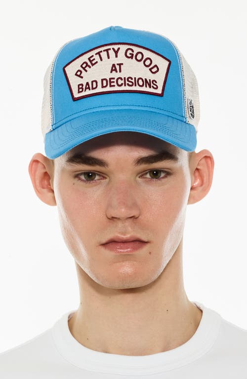 Cult Of Individuality Pretty Good Mesh Back Trucker Hat In Blue