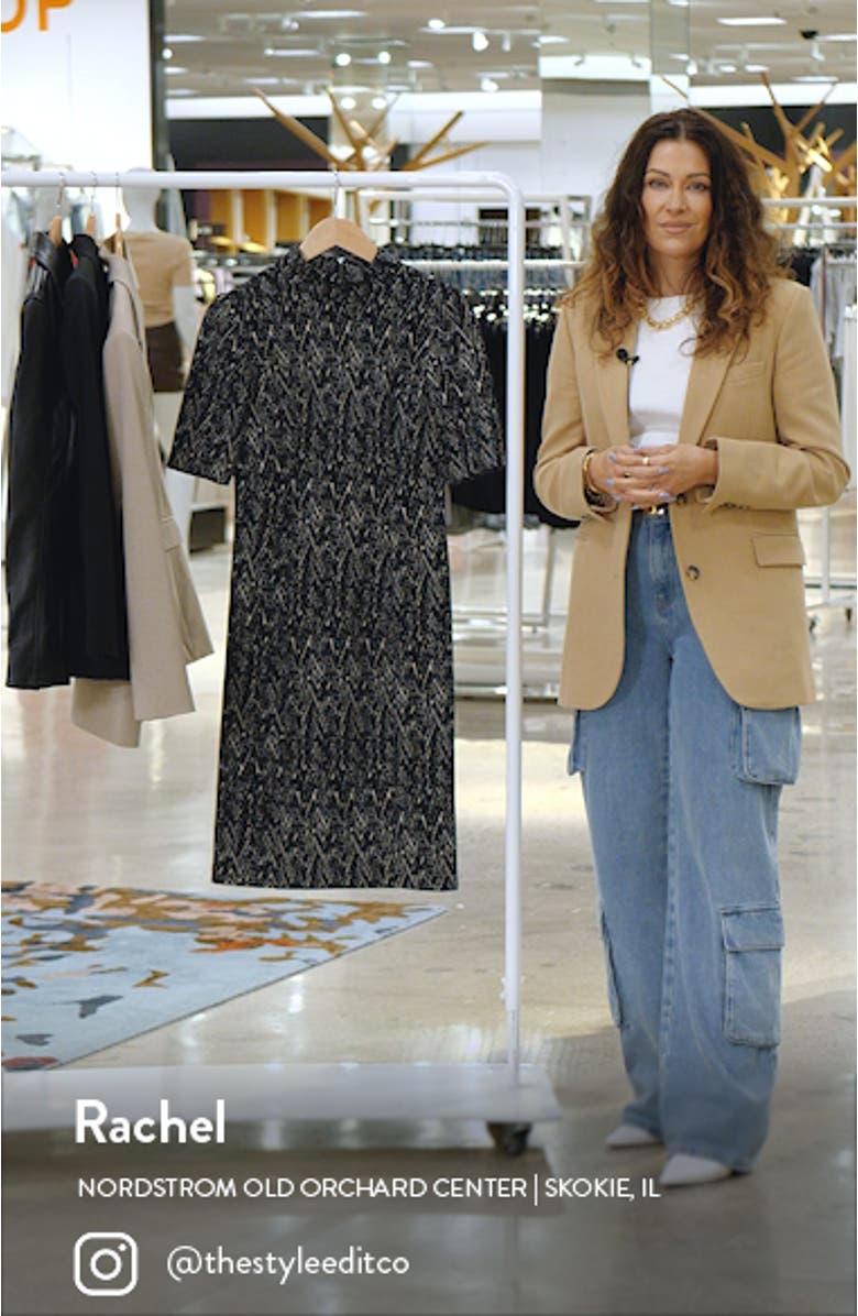 Abstract Herringbone Print Sheath Dress, sales video thumbnail