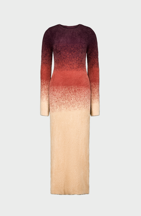 Mira Gradient Fuzzy Knit Dress