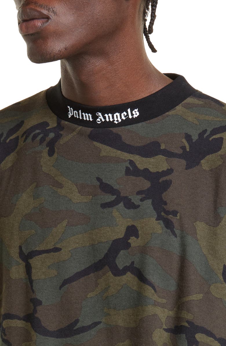 Palm Angels Men's Oversize Camouflage Logo T-Shirt, Alternate, color, 