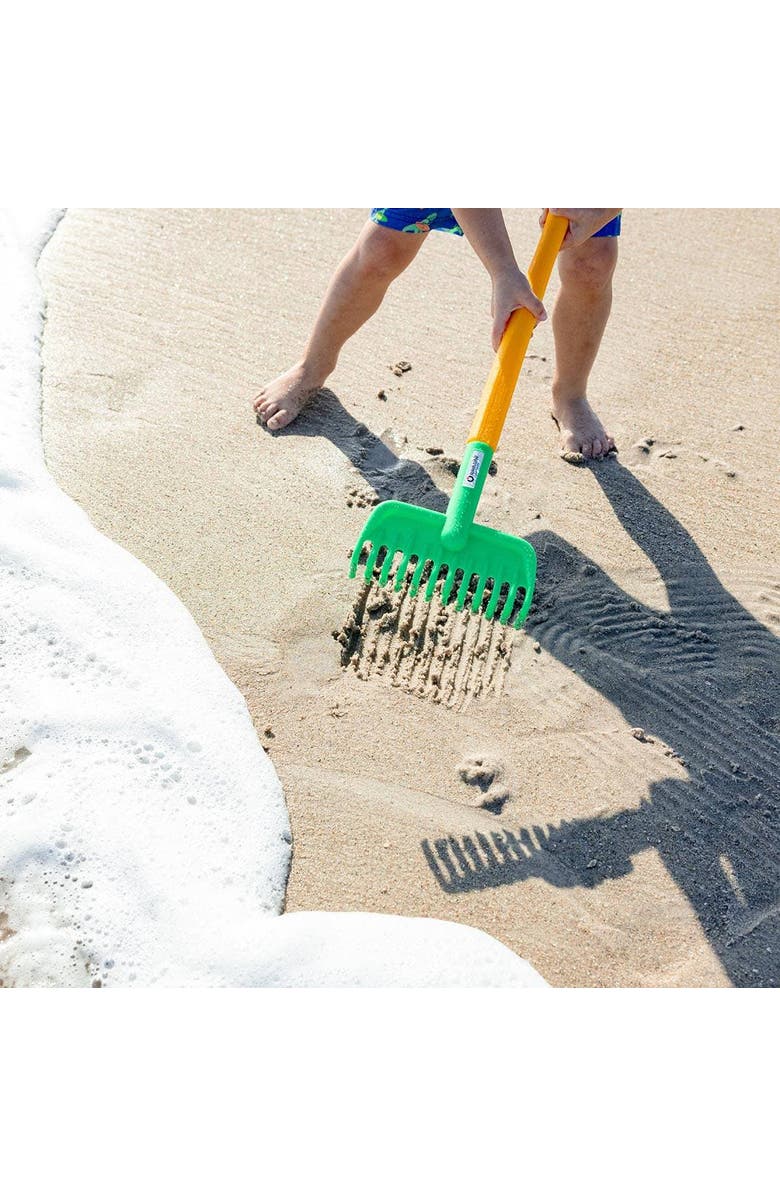 SPIELSTABIL Kids Garden Tools - Long Handled Garden Rake, Sand Box Toys and Toddler Gardening Tools for Ages 2-4, Made in Germany, Alternate, color, Green Multi