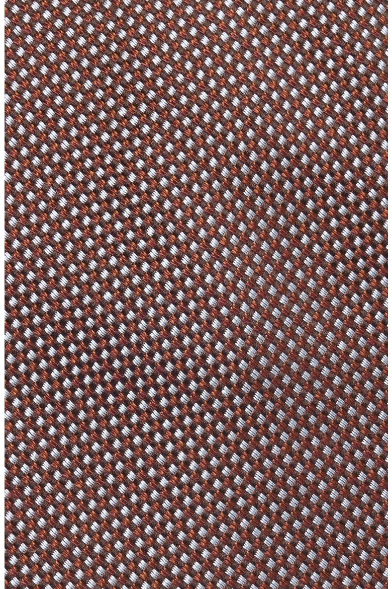 Crandon Micro Jacquard Organic Cotton & Cashmere Tie, Alternate, color, COGNAC