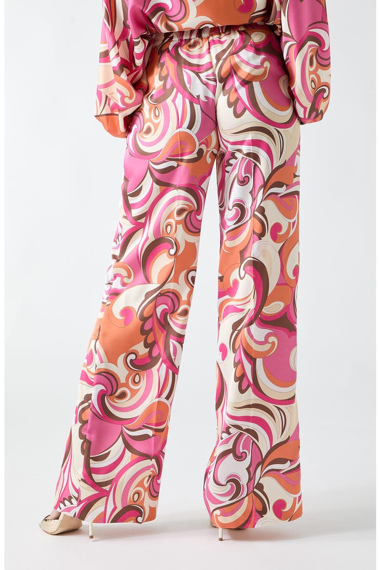 Carmen Print Straight Leg Pants, Alternate, color, BROWN