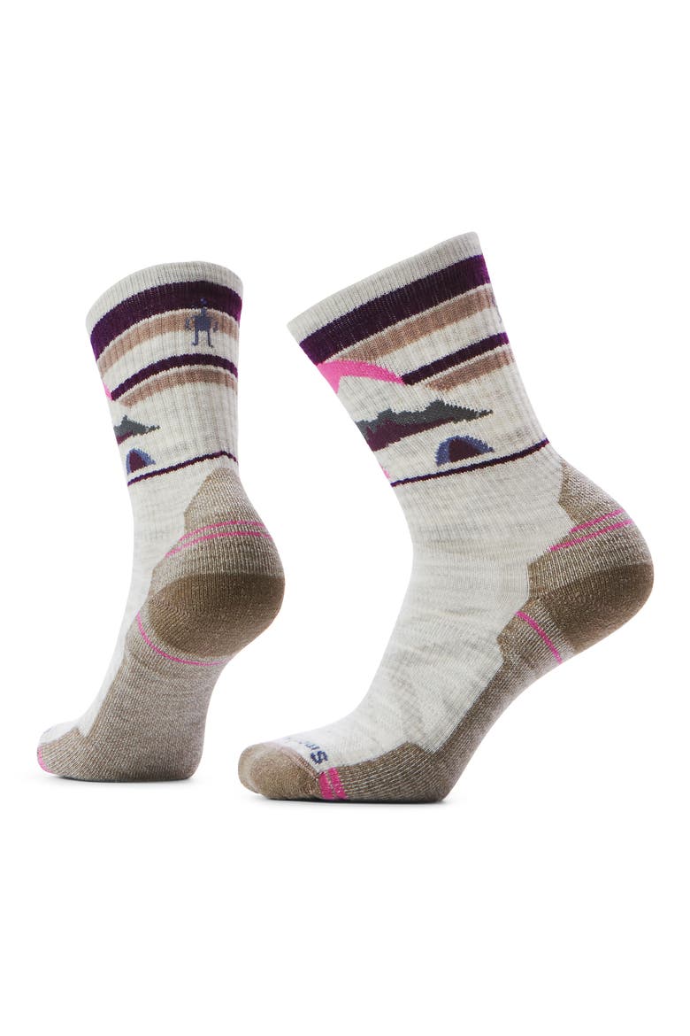 Mountain Moon Hike Light Cushion Crew Socks, Main, color, ASH
