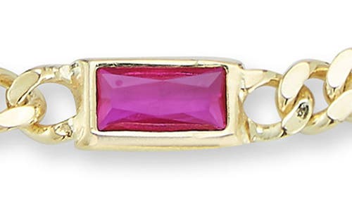 Sphera Milano 14k Gold Plate Sterling Silver Curb Cz Station Bracelet In Multi