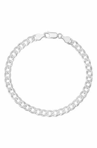 Queen Jewels Men's Diamond Cut Cuban Chain Bracelet