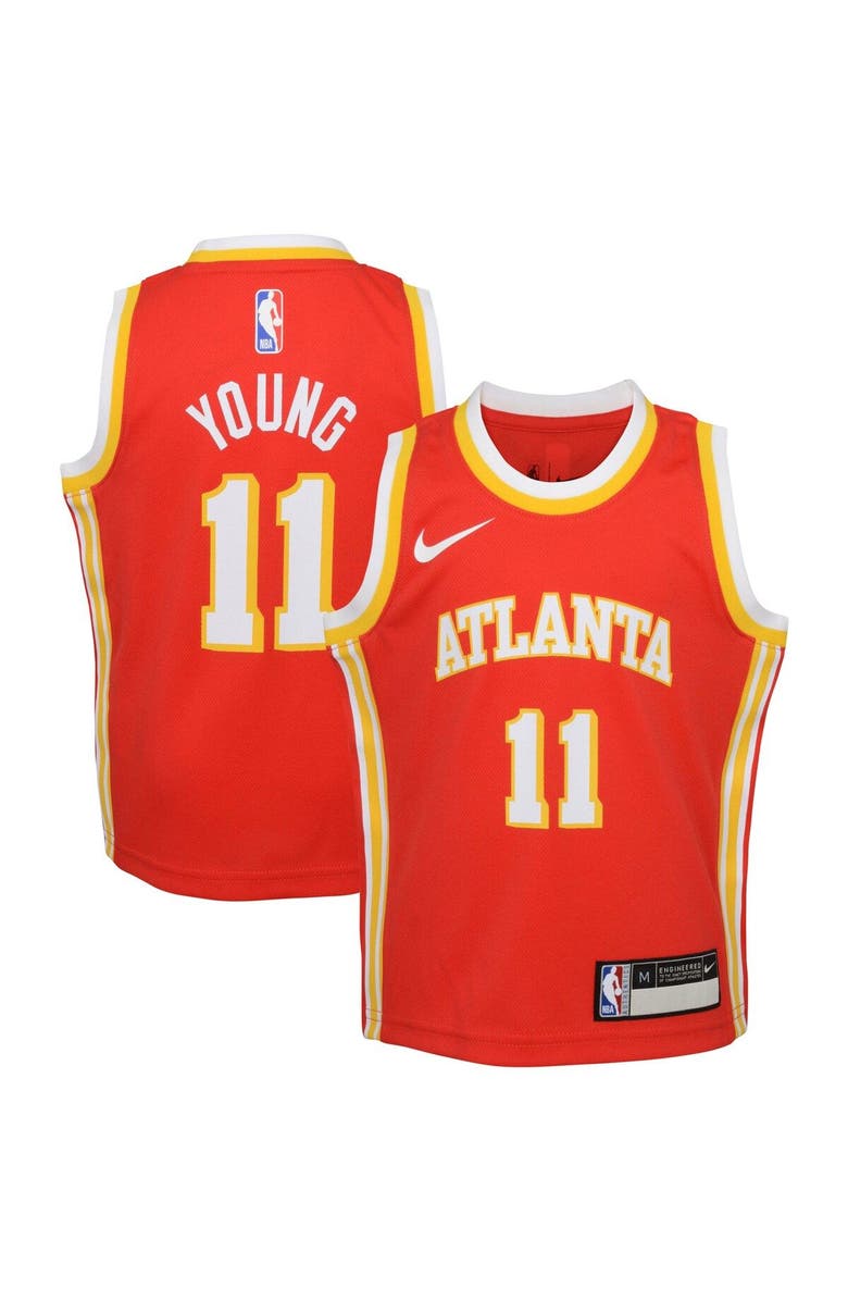 Nike Preschool Nike Trae Young Red Atlanta Hawks Swingman Player Jersey - Icon Edition, Main, color, 