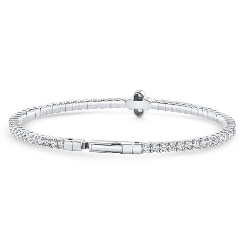 Bliss Diamond 3.70ct Diamond Flexible Tennis Bangle Bracelet 14k Gold Lab Grown