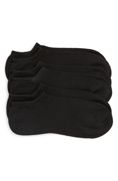 Nordstrom 3-pack Rib No-show Socks In Black