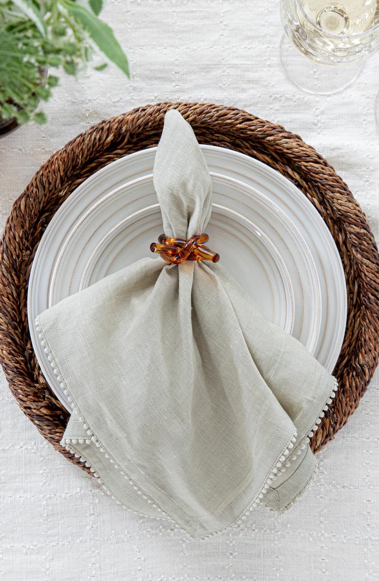 Juliska Berry Trim Set of 4 Cotton & Linen Napkins, Alternate, color, 