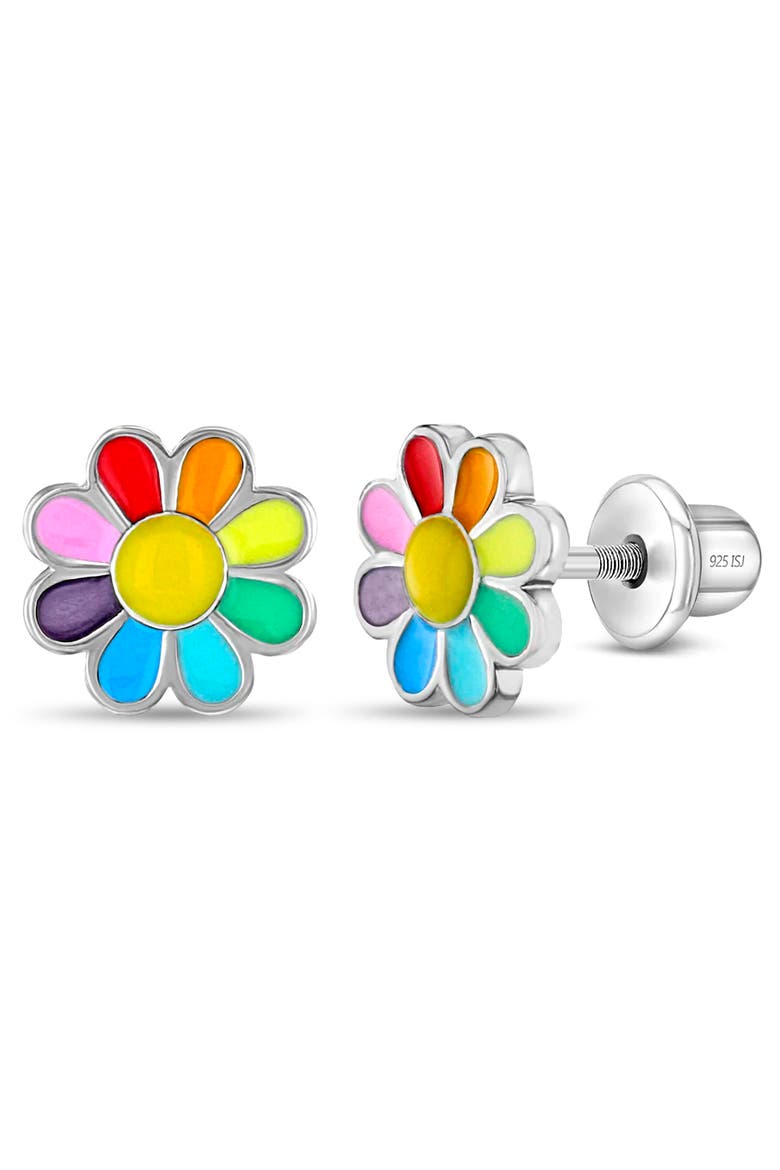 Rainbow Daisy Earrings, Main, color, Multi-Color
