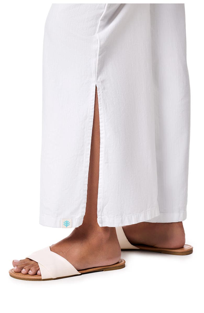 Coolibar Women's Chambray Wide Leg Pants - UPF 50+ Sun Protection - Enclave, Alternate, color, White Chambray