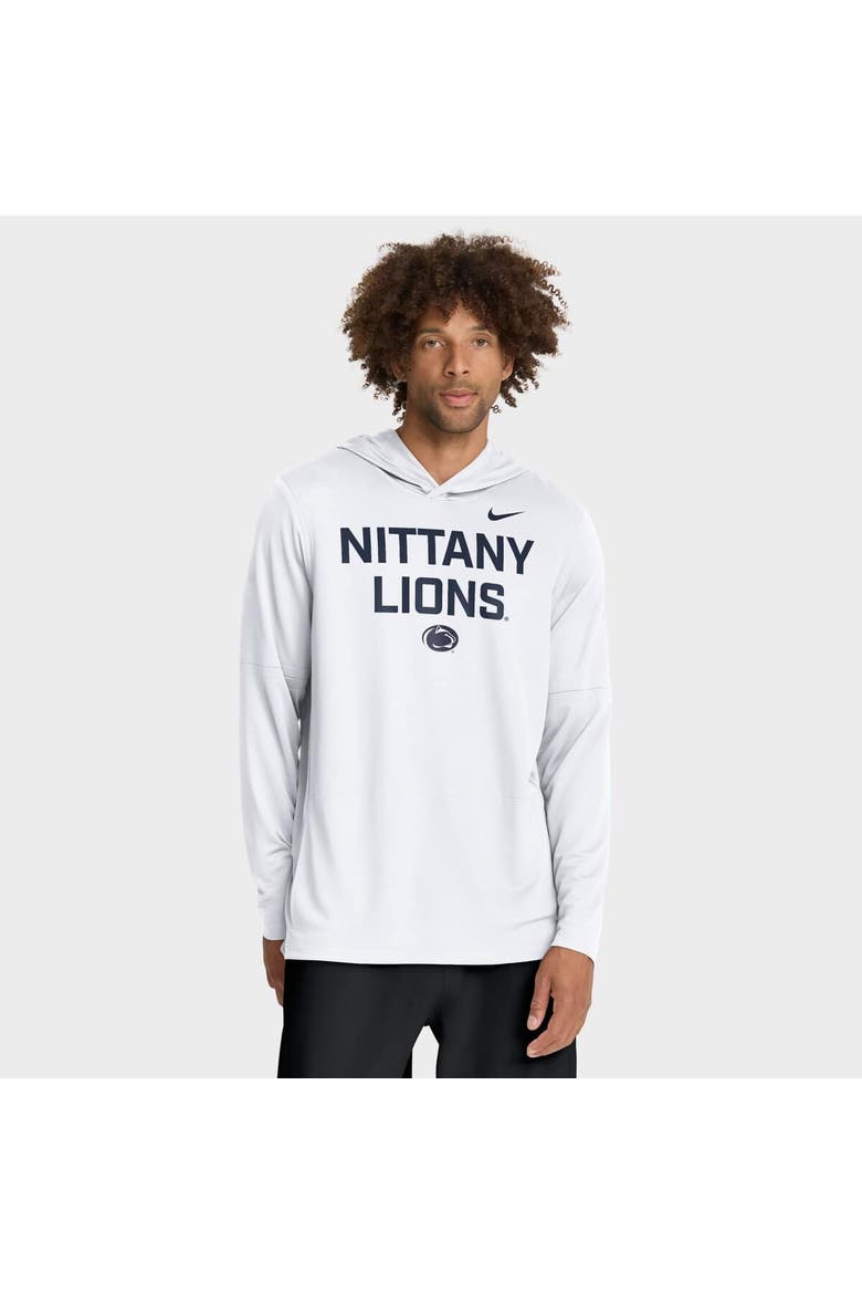 Men's Nike White Penn State Nittany Lions 2025 Sideline Performance Long Sleeve Hoodie T-Shirt, Main, color, White