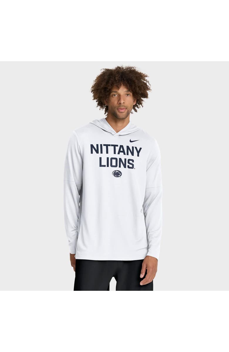 Nike Men's Nike White Penn State Nittany Lions 2025 Sideline Performance Long Sleeve Hoodie T-Shirt, Main, color, White