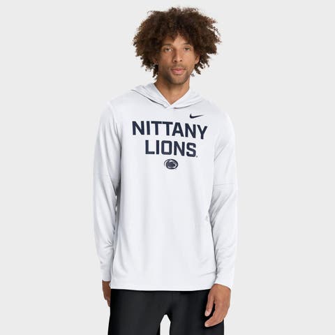 Men's Nike White Penn State Nittany Lions 2025 Sideline Performance Long Sleeve Hoodie T-Shirt
