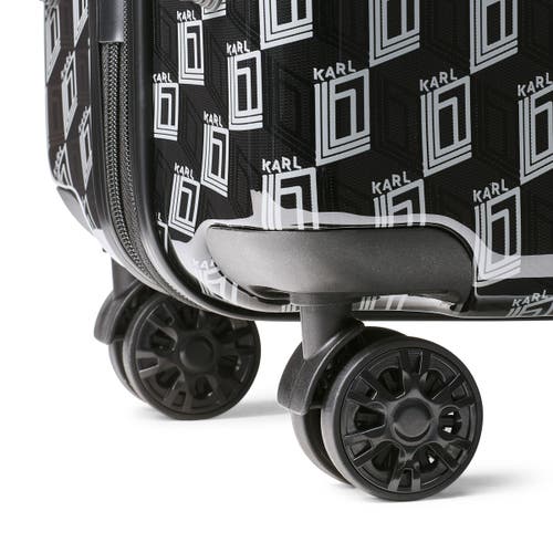 Karl Lagerfeld Bon Voyage 21" Upright Carry On In Black/grey