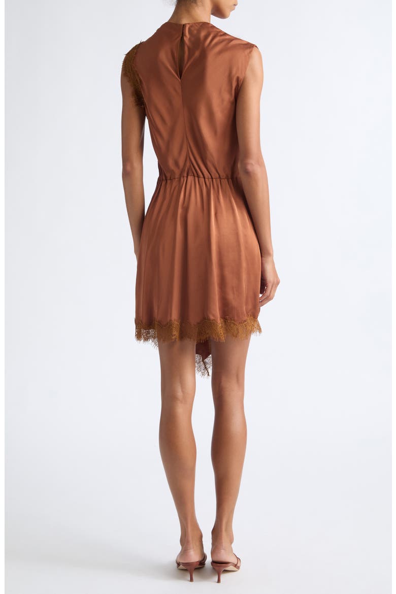 Dion Lace-Trimmed Satin Sleeveless Dress, Alternate, color, LIGHT CHESTNUT/ LIGHT CHESTNUT