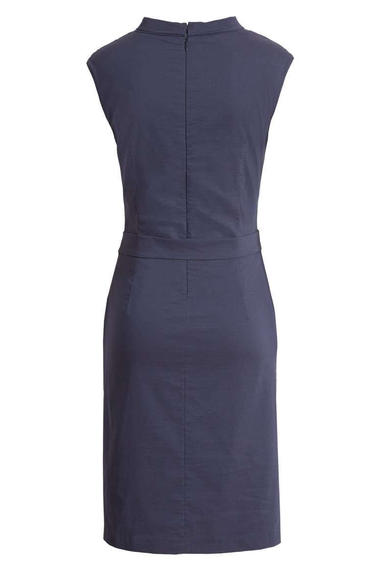 Shaped Poplin Dress, Alternate, color, NAVY