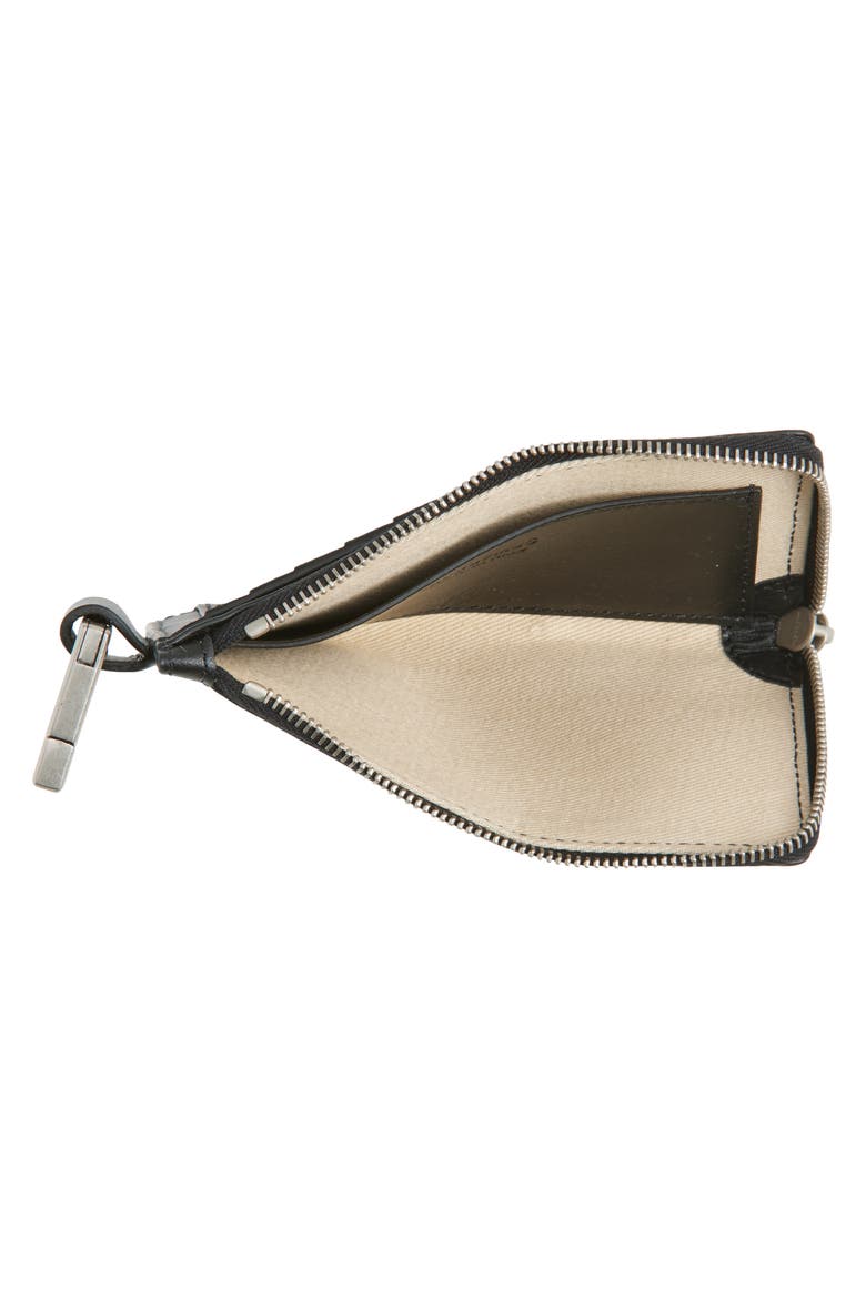 Le Porte Leather Zip Pouch, Alternate, color, BLACK 990