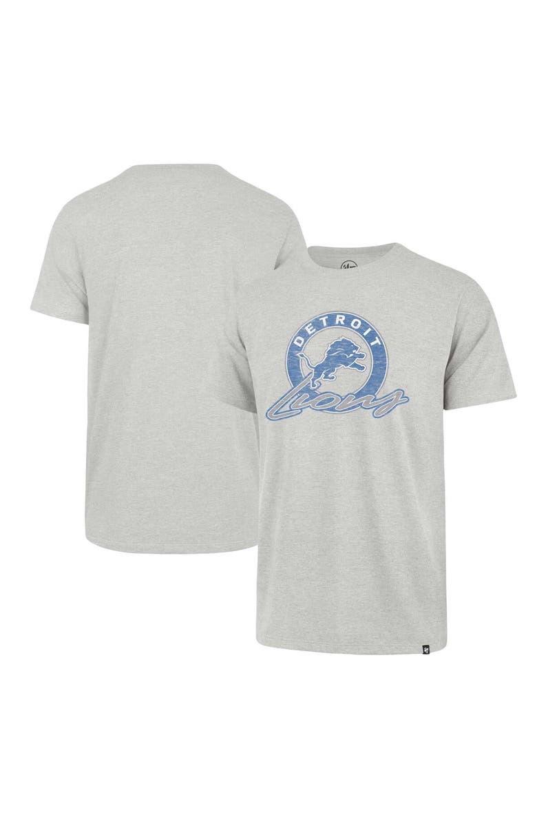 '47 Men's '47 Gray Detroit Lions Ringtone Franklin T-Shirt, Main, color, 