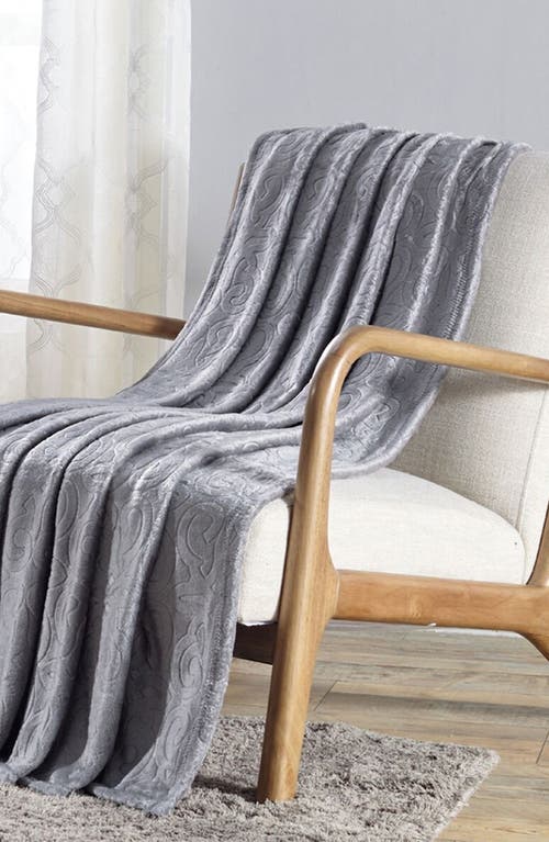 Luxury Home Dama Embossed Fleece Throw Blanket