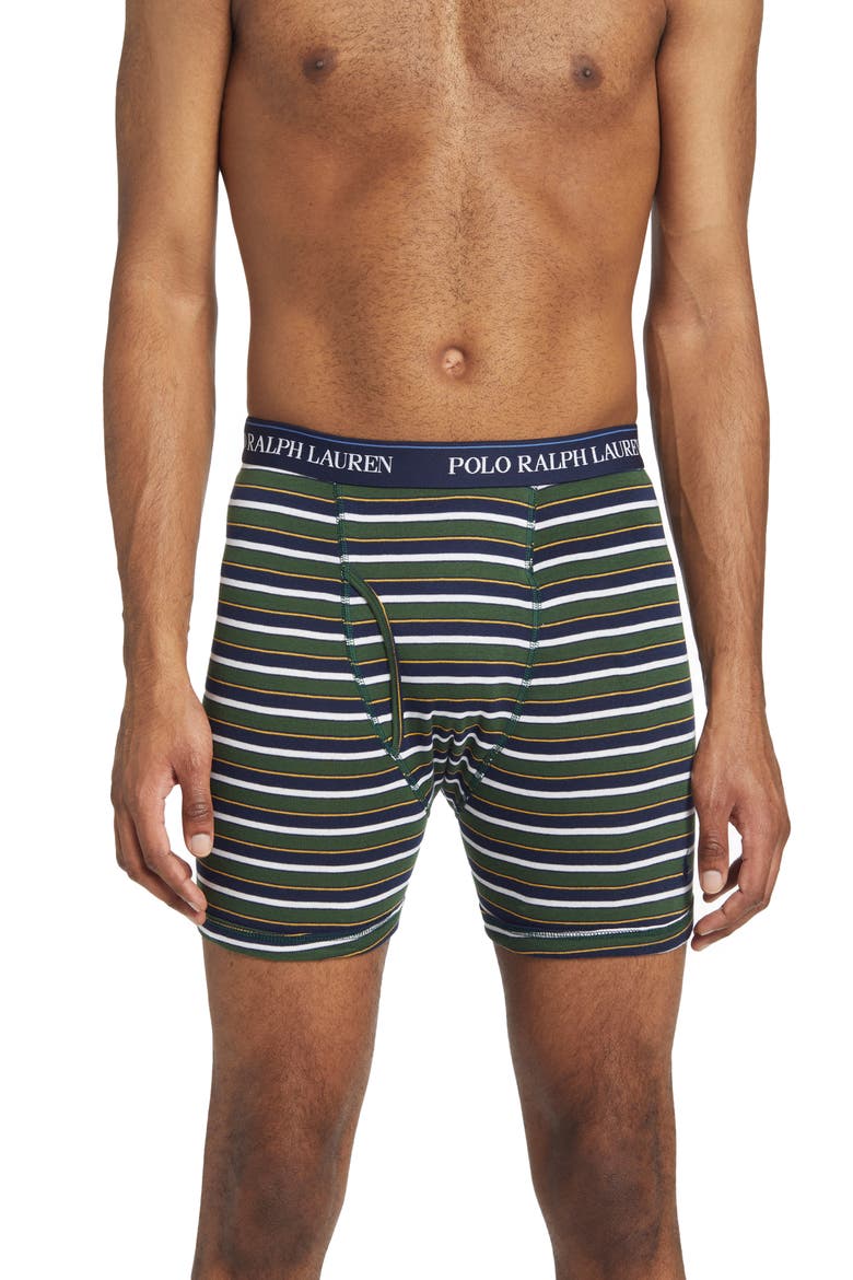 Assorted 3-Pack Classic Cotton Boxer Briefs, Alternate, color, GREEN/ BLUE/ NAVY