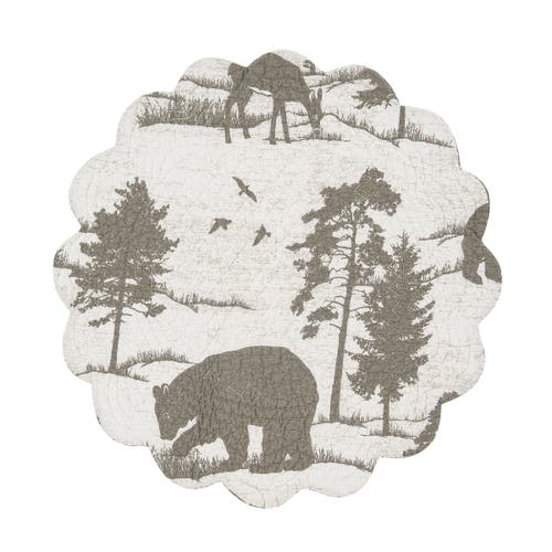 C & F Home C&f Home Henderson Hideaway Round Woven Reversible Rustic Winter Wilderness Placemats Set Of 6, 17" In Gray