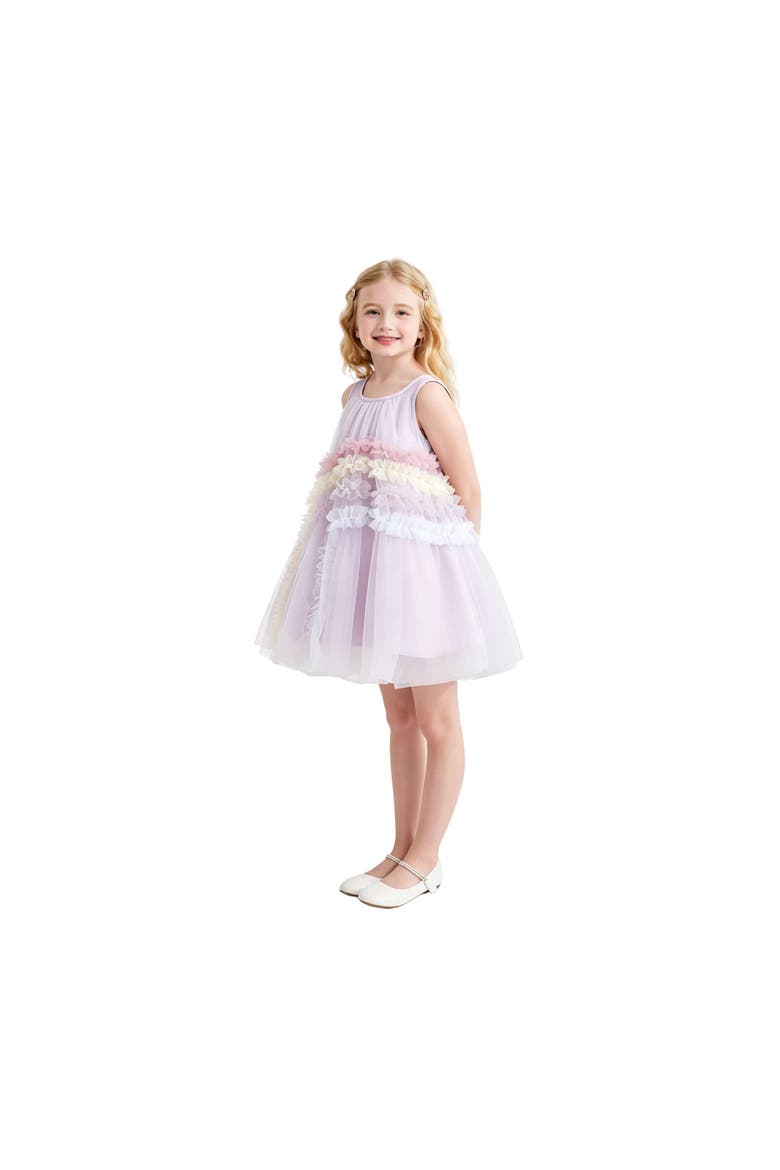 Cressida Pastel Ruffle Dress, Alternate, color, Purple