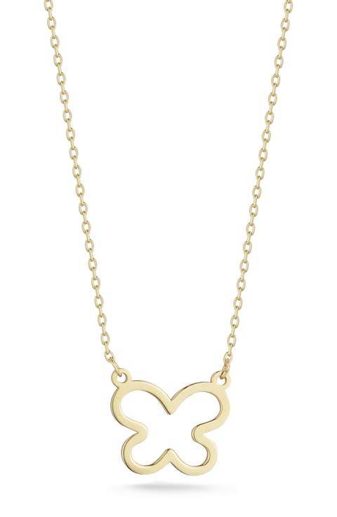 Cutout Butterfly Pendant Necklace