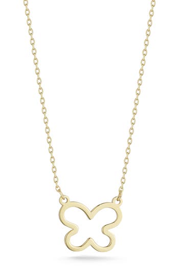 Ember Fine Jewelry Cutout Butterfly Pendant Necklace In Gold