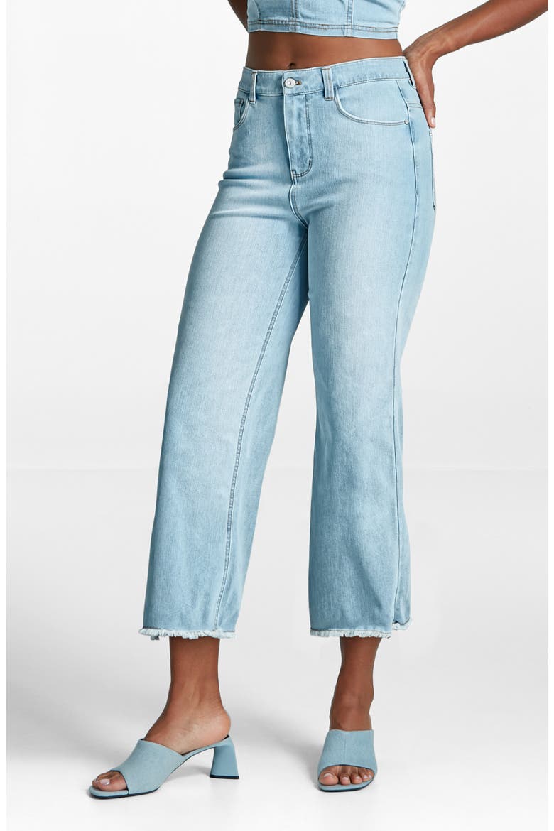 Dia Raw Hem Crop Wide Leg Jeans, Main, color, WASHED INDIGO