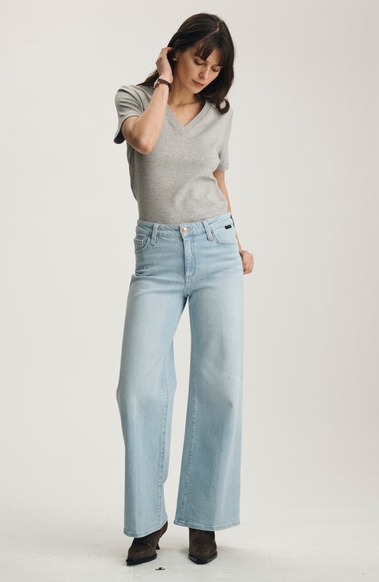 Mavi Jeans Paloma Wide Leg Jeans, Alternate, color, Light Brushed Gold P
