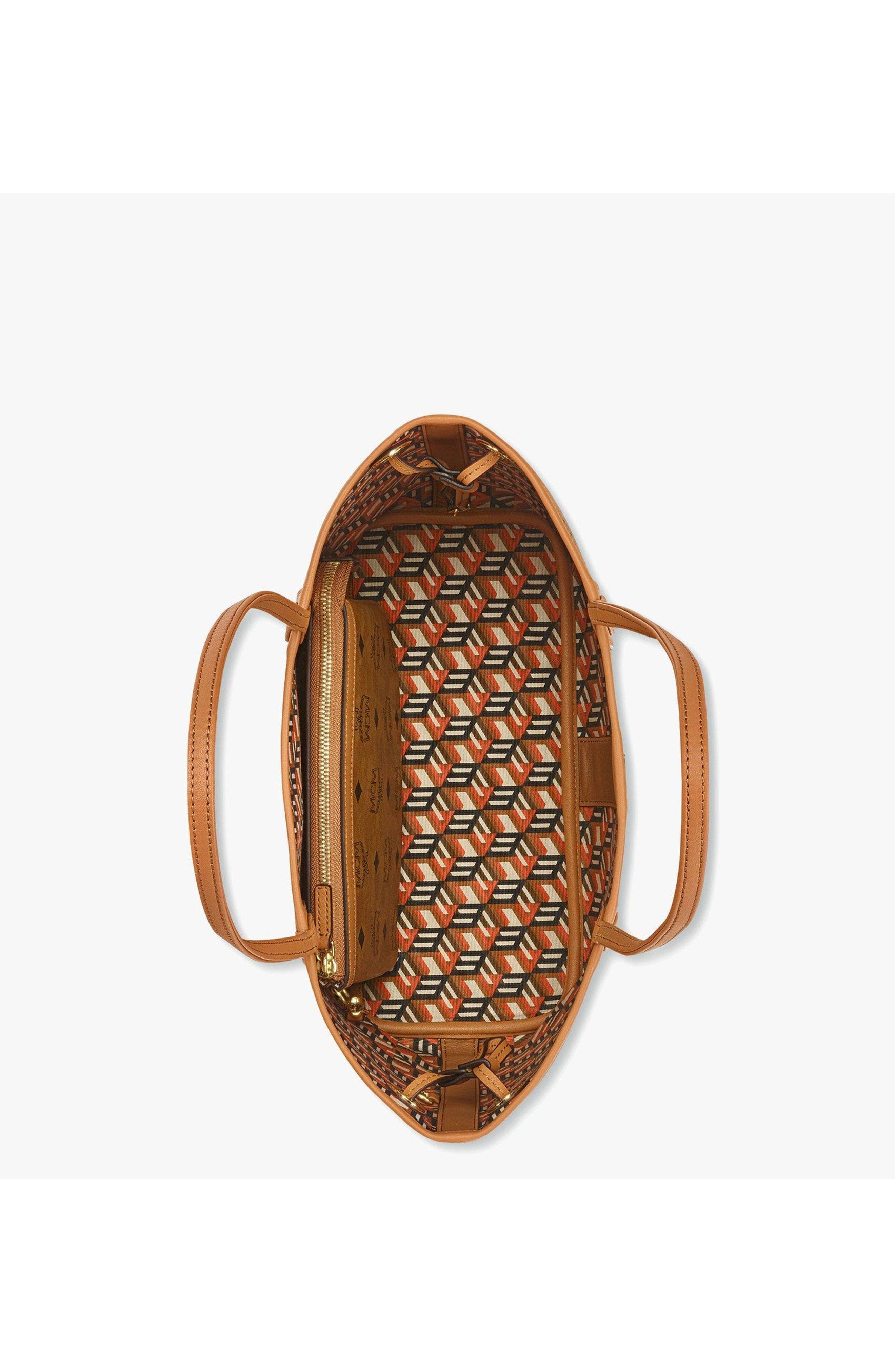 MCM Small Reversible Liz Shopper in Visetos, Alternate, color, 