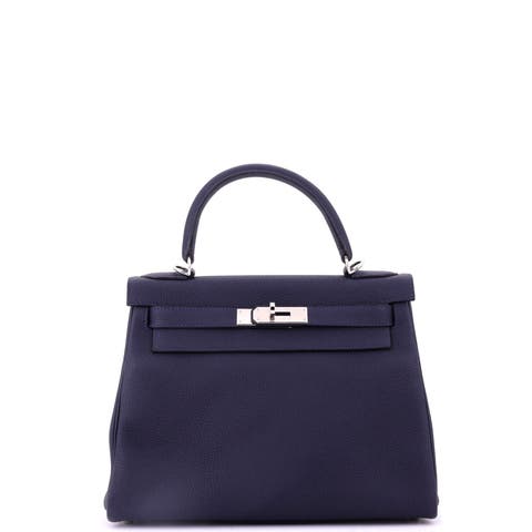 Kelly Handbag Blue Togo with Palladium Hardware 28