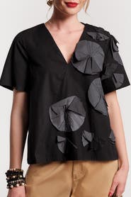 Frances Valentine Schooner Top Flowers