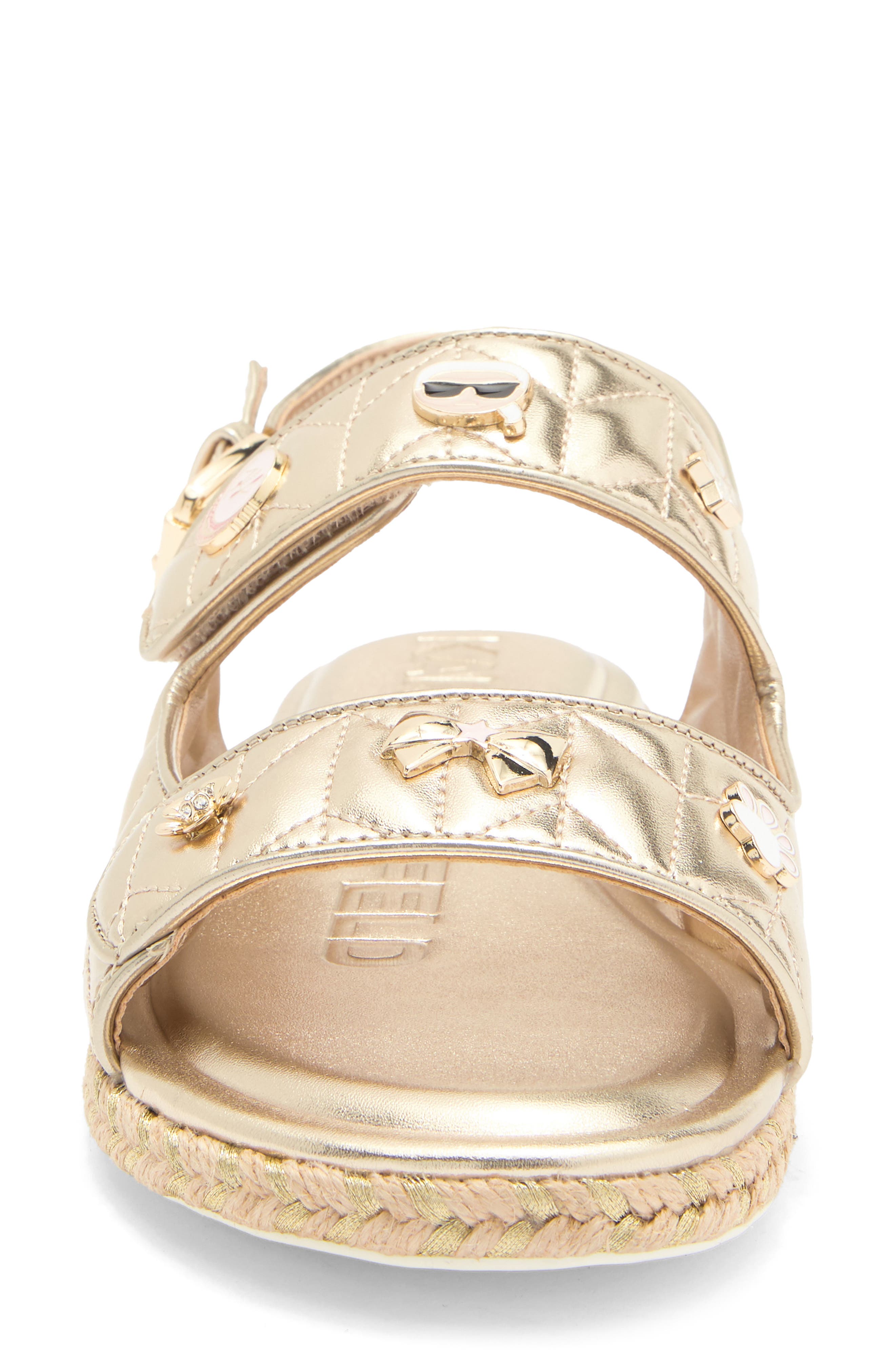 KARL LAGERFELD PARIS Charlay Macaron Espadrille Sandal, Alternate, color, White Gold