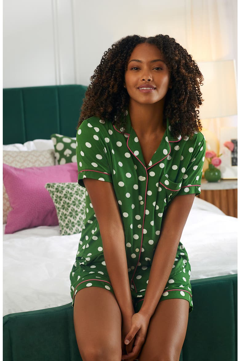 print short pajamas, Alternate, color, GRN DOT