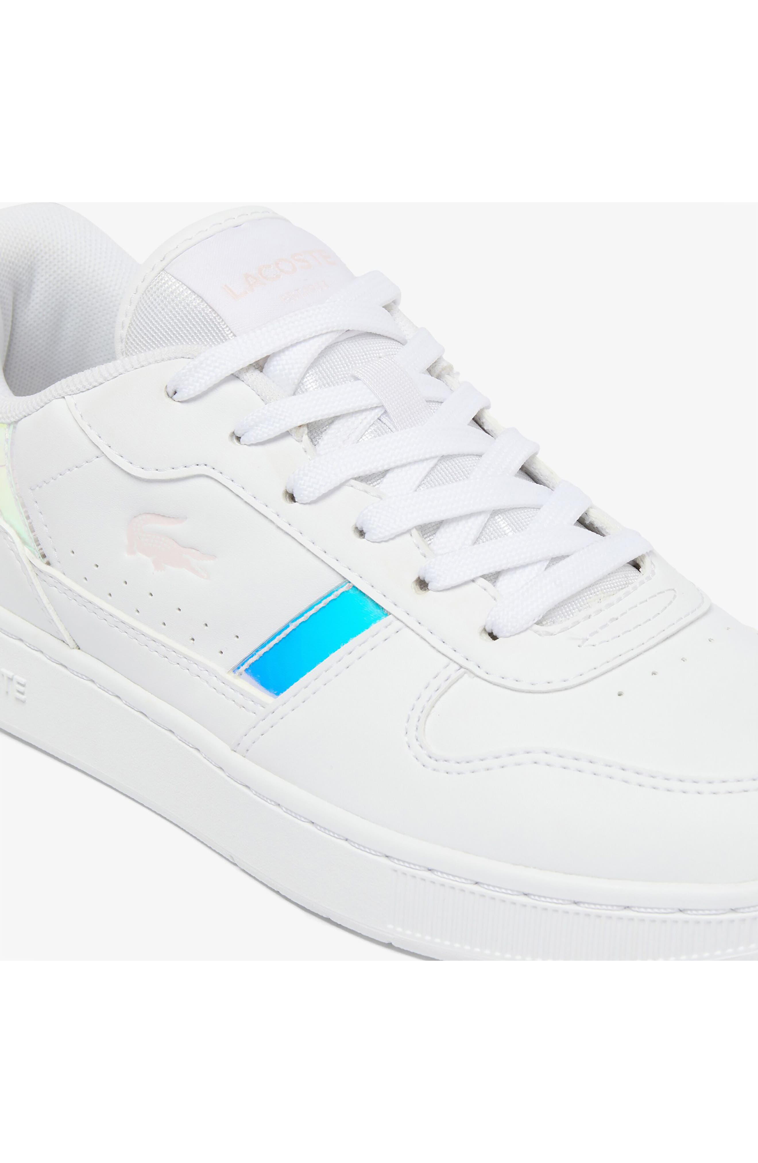 Lacoste Kids' T-Clip Set Sneaker, Alternate, color, White/ Light Pink