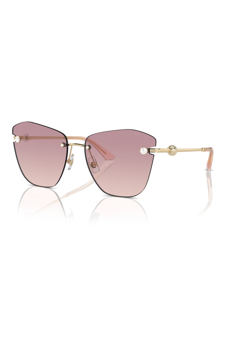 59mm Gradient Butterfly Sunglasses, Alternate, color, PALE GOLD / BROWN VIOLET