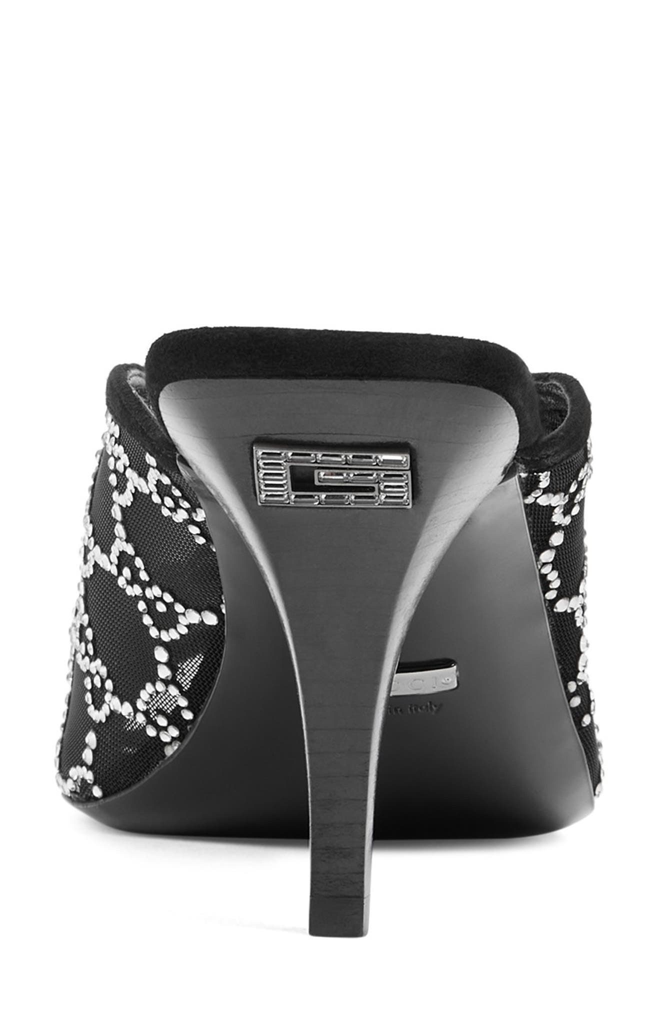 Gucci Tom GG Crystal Mesh Slide Sandal, Alternate, color, 