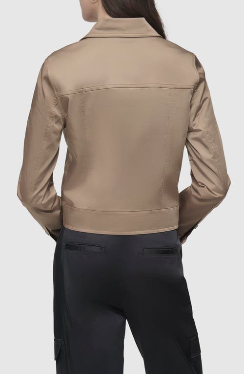 Dkny Sateen Trucker Jacket In Taupe