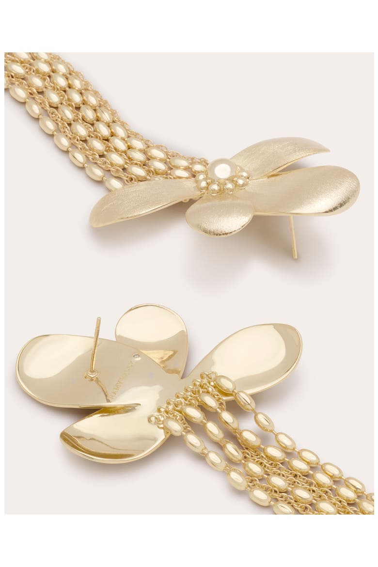 Anaya Flower Drop Earrings, Alternate, color, GOLD
