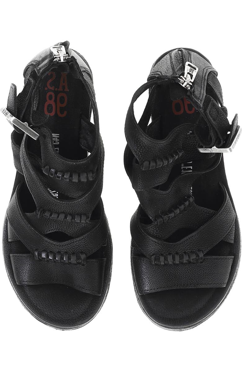 A.S.98 Norman Platform Wedge Sandal, Alternate, color, Black