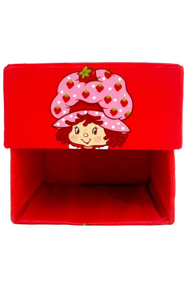 Strawberry Shortcake 10 Inch Storage Box, Fabric Bin with Lid, Alternate, color, Red