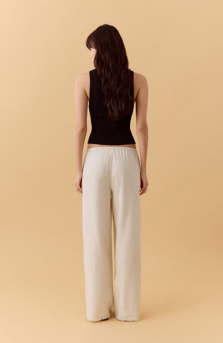 MANGO TEEN Studded Drawstring Wide Leg Pants, Alternate, color, 