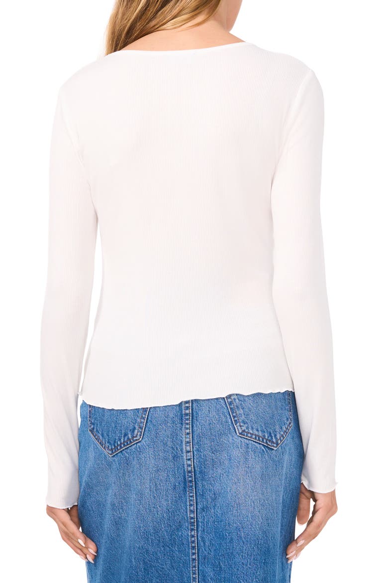 Lettuce Edge Long Sleeve Rib Knit T-Shirt, Alternate, color, NEW IVORY